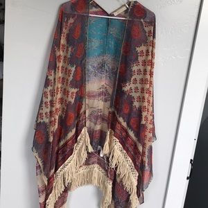 Boho kimono style shawl